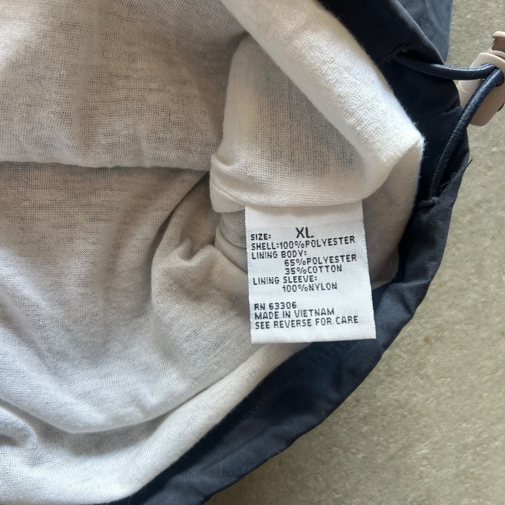 Vintage Wilson Windbreaker Jacket Size XL Gray Navy Blue Full Zip Hooded - Picture 5 of 8